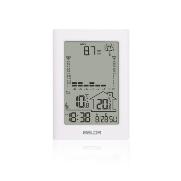 Купить BALDR B0341WST2-WHITE термометр цифровой с датчиком осадков (осадкомер), белый